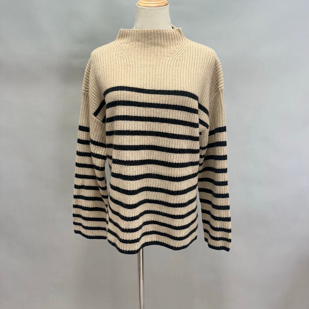 Rails Claudia Striped Sweater Mock Funnel Neck Camel/Black  Size Medium‎ - Picture 15 of 16